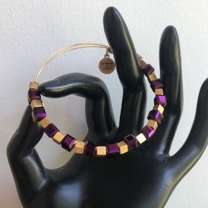 Gold and Purple Beaded Bracelet